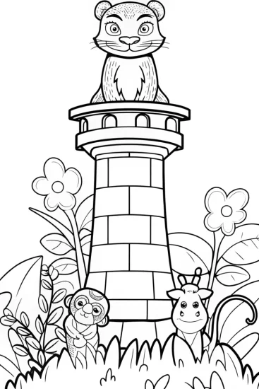 A coloring page of The Watchful Guardian Coloring Page
