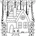Charmander’s Cozy Cottage Adventure Coloring Page