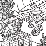 Bluey and Bingo’s Underwater Treasure Dive Coloring Page
