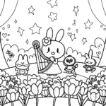 My Melody’s Enchanted Garden Concert Coloring Page