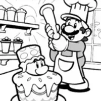 Mario’s Cake Decorating Challenge Coloring Page