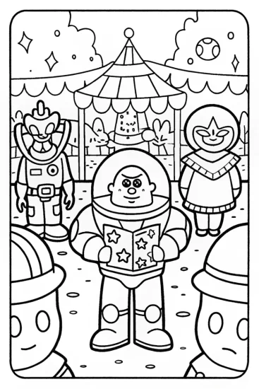 A coloring page of Buzz Lightyear’s Galactic Adventure Coloring Page