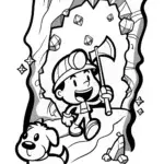 Mining Adventure with Friends Coloring Page