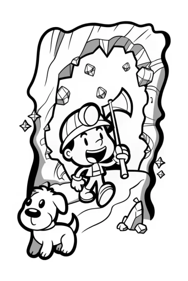 A coloring page of Mining Adventure with Friends Coloring Page