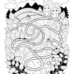 Autumn Adventures in a Woodland Maze Coloring Page