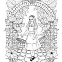Alice in the Garden of Riddles Coloring Page