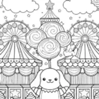 Cinnamoroll’s Cloudy Carnival Adventure Coloring Page