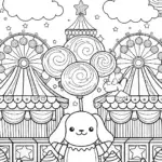Cinnamoroll’s Cloudy Carnival Adventure Coloring Page