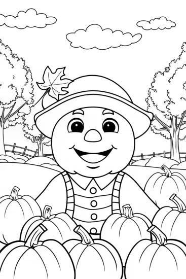 A coloring page of Shopkins Exploring the Enchanted Pumpkin Patch Coloring Page