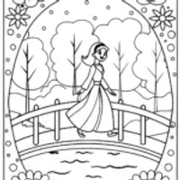 Jasmine and the Magic Flower Bridge Coloring Page