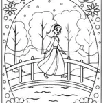 Jasmine and the Magic Flower Bridge Coloring Page