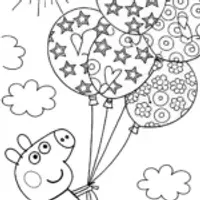 Peppa Pig’s Enchanted Balloon Adventure Coloring Page