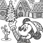 Santa Mickey’s Magical Christmas Eve Coloring Page