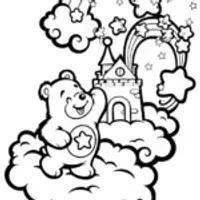 Cuddle Bear’s Cloud Castle Adventure Coloring Page