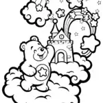 Cuddle Bear’s Cloud Castle Adventure Coloring Page