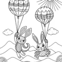Rainbow Friends’ Joyful Balloon Adventure Coloring Page
