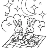 Starry Garden Picnic Coloring Page