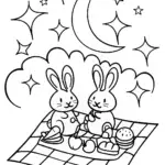 Starry Garden Picnic Coloring Page