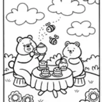 Care Bears’ Cloud Garden Tea Party Coloring Page