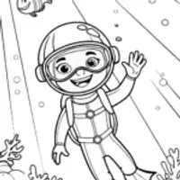 Blippi’s Underwater Adventure Coloring Page