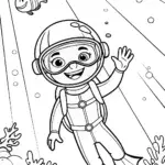 Blippi’s Underwater Adventure Coloring Page