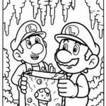 Mario and Luigi: The Great Treasure Hunt Coloring Page