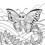 Butterfly Botanist Coloring Page