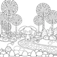 Cinnamoroll’s Candyland Coloring Page
