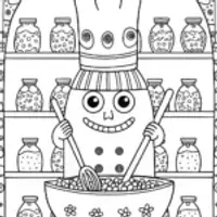The Monster Chef and His Magical Recipe Coloring Page