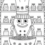 The Monster Chef and His Magical Recipe Coloring Page