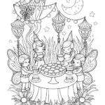 Mystical Halloween Garden Party Coloring Page