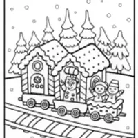 Gingerbread House Christmas Parade Coloring Page