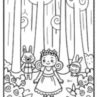 Alice’s Enchanted Forest Parade Coloring Page