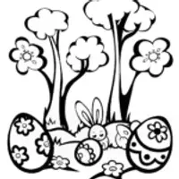 Easter Egg Garden of Whimsy Coloring Page
