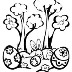 Easter Egg Garden of Whimsy Coloring Page