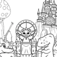 Baby Yoda’s Time-Traveling Adventure Coloring Page
