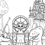Baby Yoda’s Time-Traveling Adventure Coloring Page