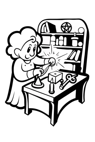 A coloring page of Champion’s Workshop of Wonders Coloring Page