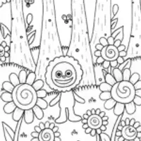 Huggy Wuggy in the magical flower forest