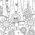 Huggy Wuggy in the magical flower forest