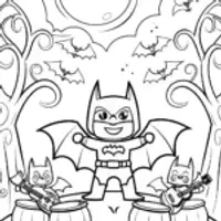 Batman and the Musical Bats Coloring Page