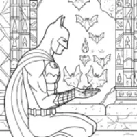 Batman in Echo Cave Coloring Page