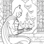 Batman in Echo Cave Coloring Page