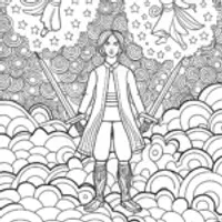 Demon Slayer Celestial Spirit Dance Coloring Page
