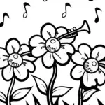 The Flower Symphony Coloring Page