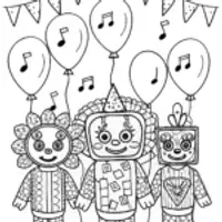Huggy Wuggy’s Puzzle Piece Parade Coloring Page