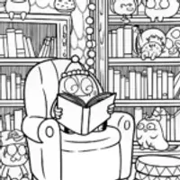 Cupcake Chic’s Magical Library Coloring Page