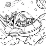 Buzz Lightyear’s Space Rescue Mission Coloring Page