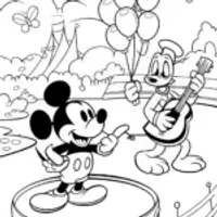 Mickey Mouse Music Festival Coloring Page