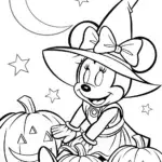 Minnie Mouse’s Halloween Pumpkin Patch Adventure Coloring Page